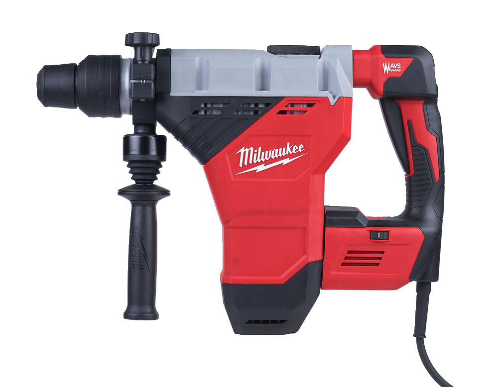 Martillo combinado de 8kg, 1400W, AVS, SDS-Max, 11J de energía de impacto, 1600-2900bpm, 210-380rpm. Se suministra en kitbox