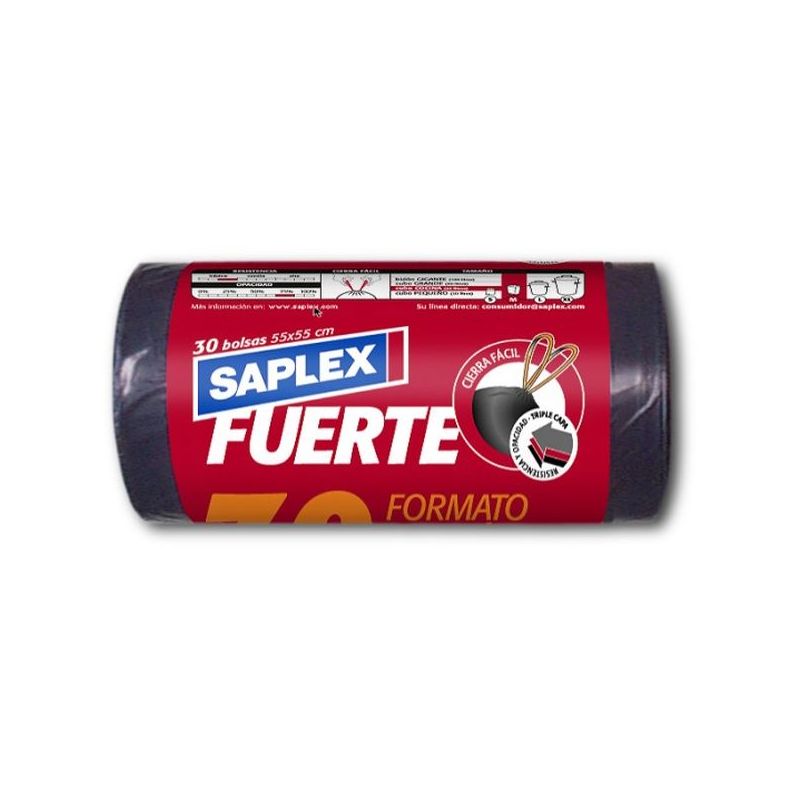 BOLSA BAS. 55X55 CM PL NE SAPLEX 30 PZ                      