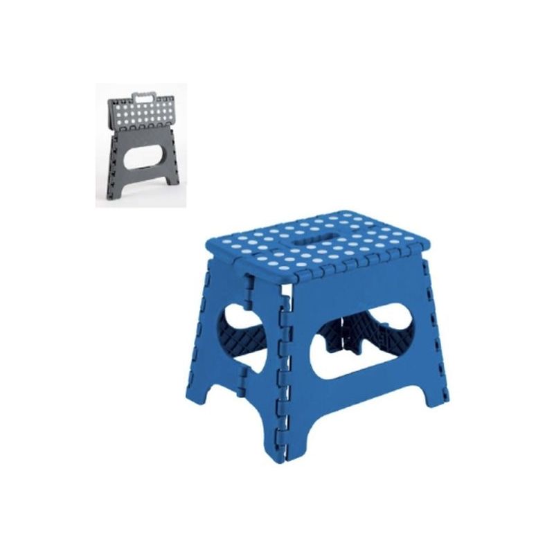 TABURETE PLEGABLE PLASTICO 290X270X220MM MAX.150KG AZUL     