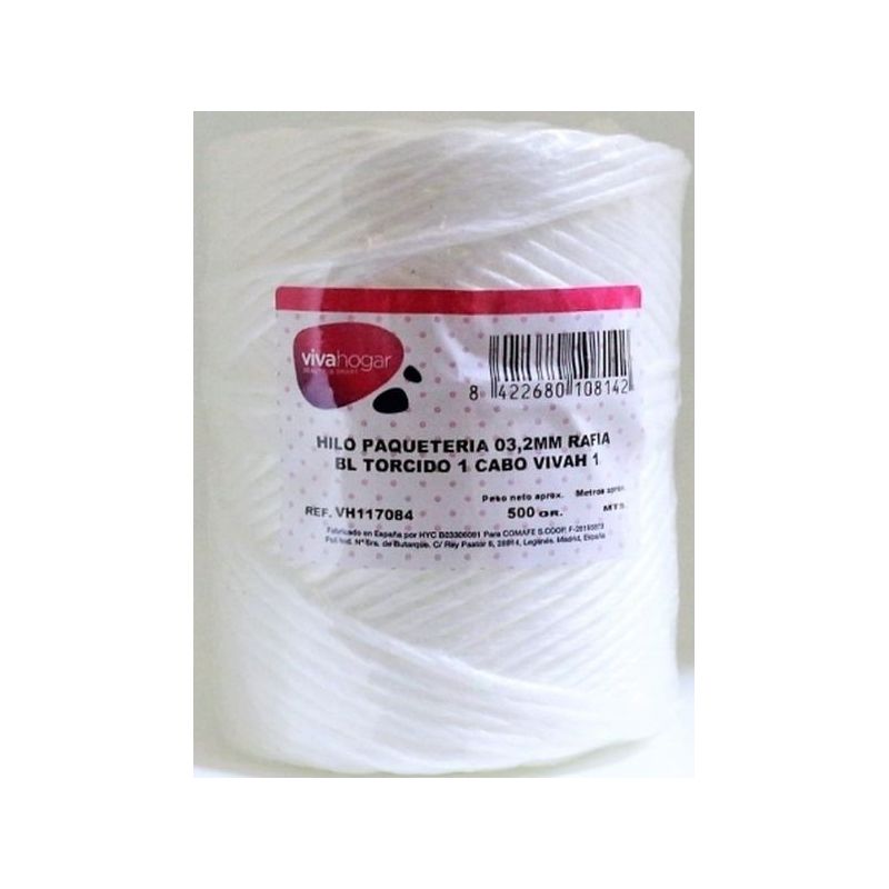 HILO PAQUETERIA 500GR 03,2MM RAFIA BL TORCIDO 1 CABO VIVAH 1