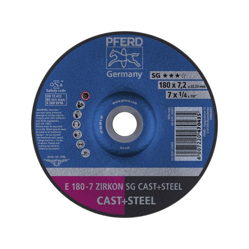 Disco desbastador ZA30S  SG acodado 178 x 7,2 mmPFERD