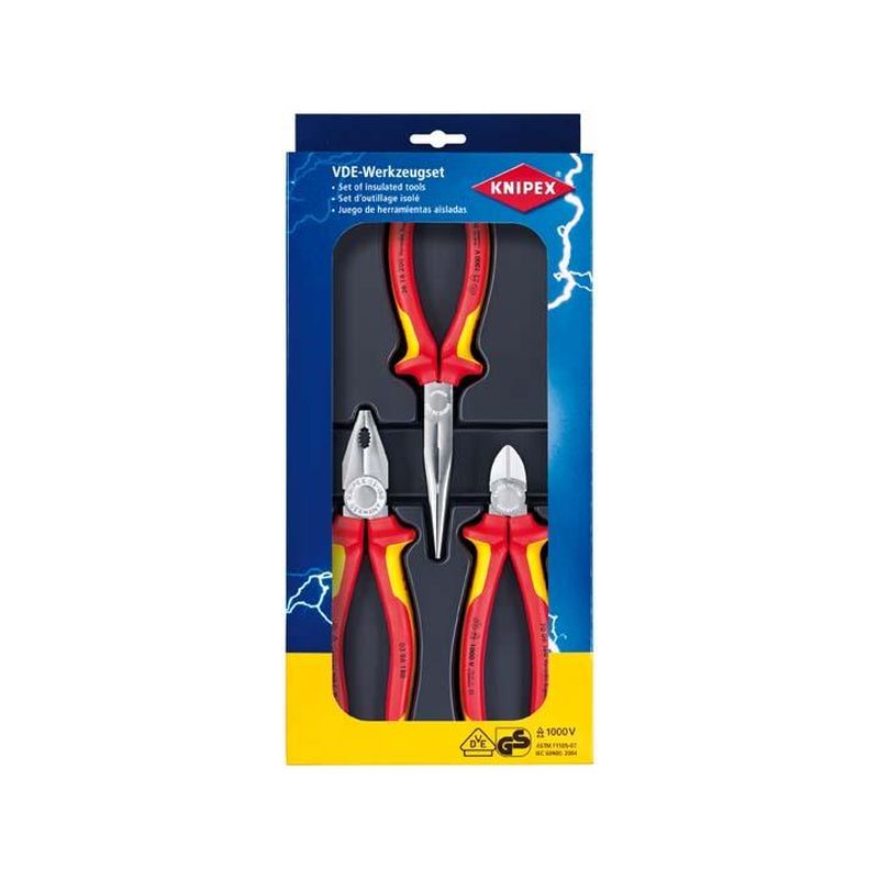 Juego d tenazas d seguri.VDEde 3 piez.Knipex