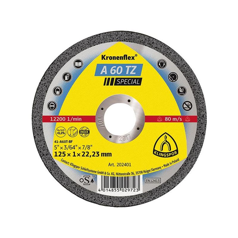 Disco de separación A60TZ125x1,0mm rec. Klingspor