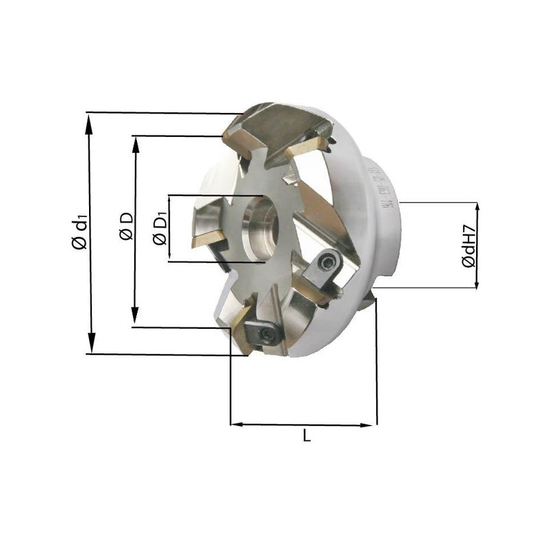 Fresa para planear 45 Z4 refrigeracion int. c/sujecionD50mm