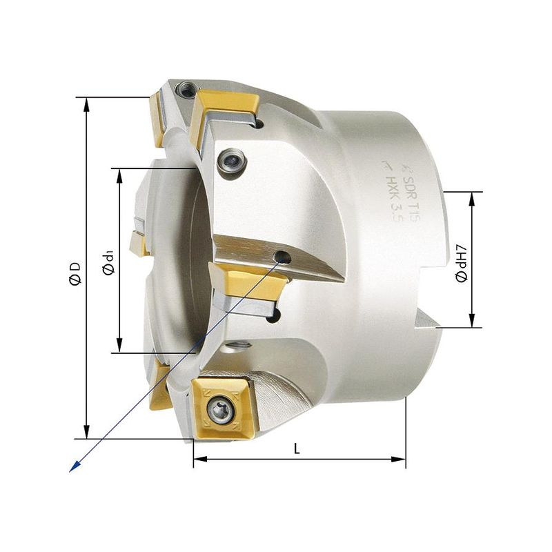 Portacuchillas ang. 90 Z6 refrigeracion internaD80mm para SDMT12