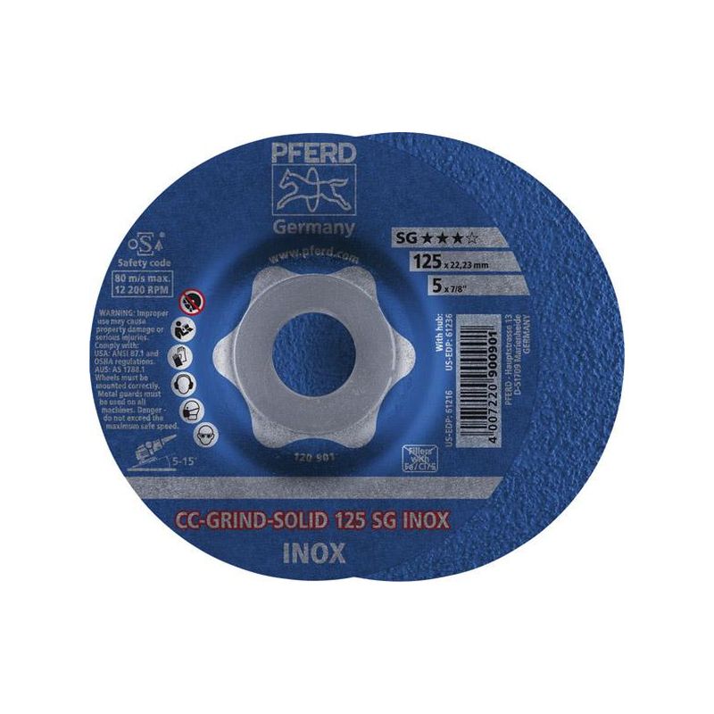 Muela abras. CC-Grind-Solid125mm INOX Pferd