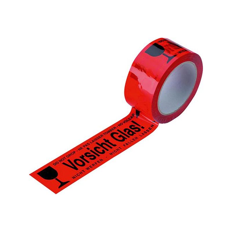 Cinta adhesiva PVC 4-idiomas 66mx50mmfragil vidrio