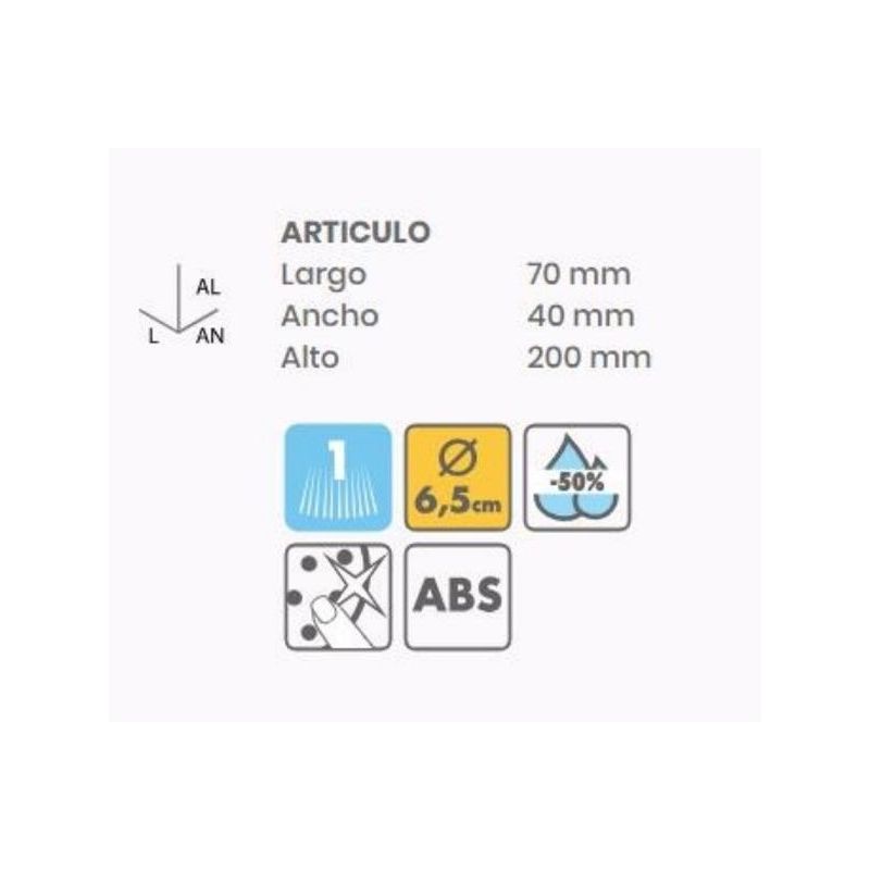 MANGO DUCHA 1 POSICION CROM PACIFIC TATAY