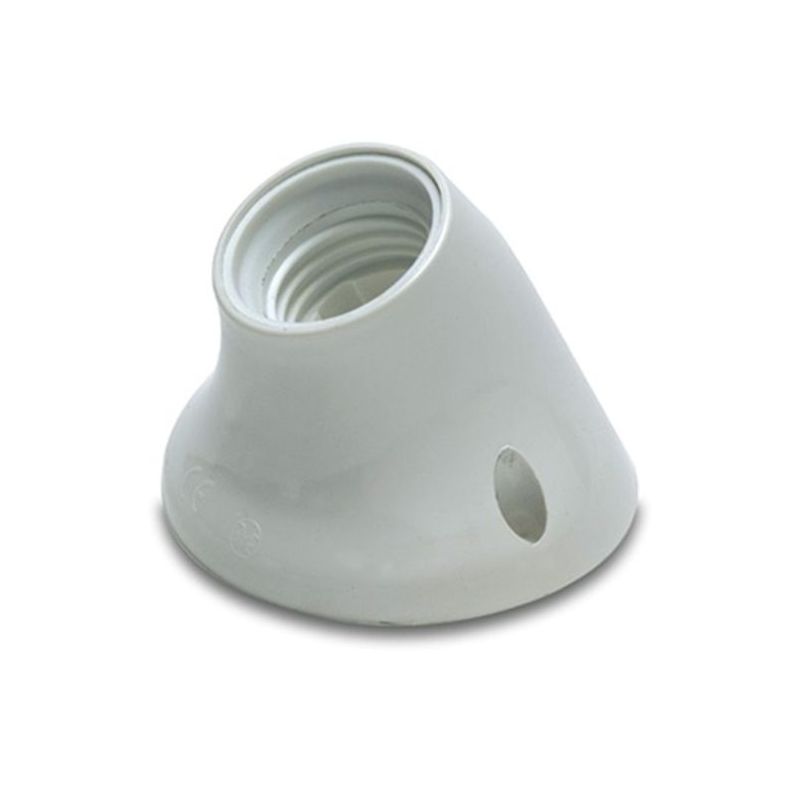 PORTALAMPARAS ELEC 73x67x73 ZOCALO CURVO E27 ABS BL FAMAT