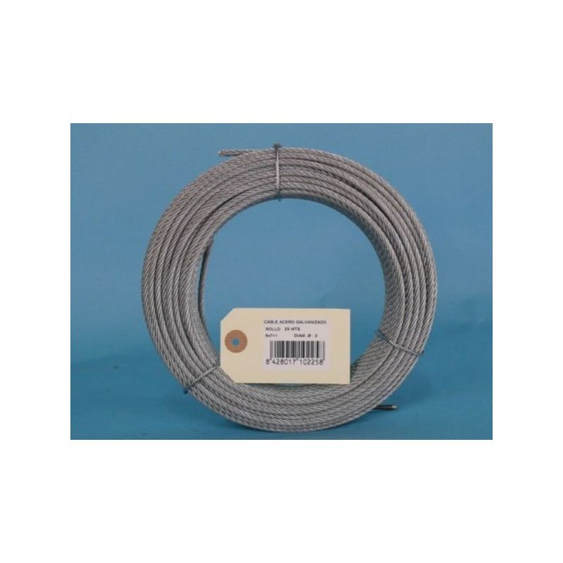 CABLE ACERO GALV 6X7+1 2MM CURSOL 25 MT