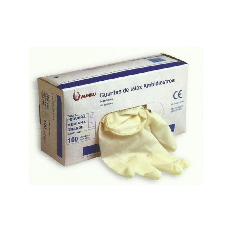 GUANTE DESECHABLE S07 LATEX MANILé 100 PZ