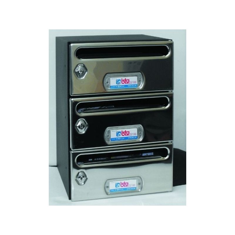 BUZON INTER. HORIZ BTV INOX MERCURIO-GRUPO 3PZ 33506 3 PZ