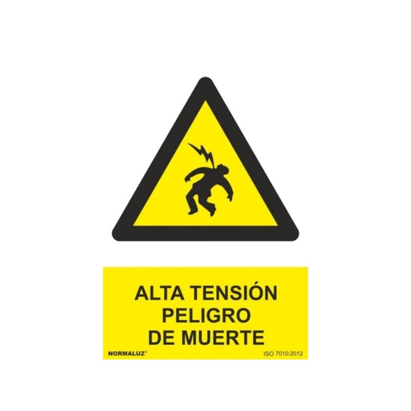 CARTEL SEÑALIZACION 210X300MM PVC ALTA TENSION PELIGRO DE MU