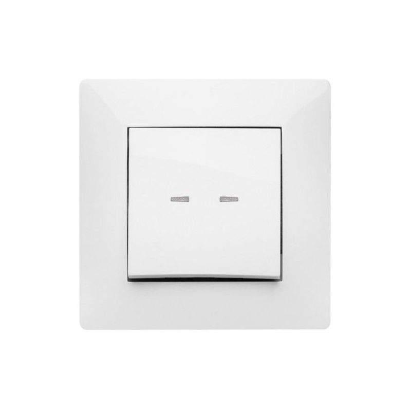 PULSADOR ELEC 10A-250V LUMINOSO EMPOTRAR ABS BL HABITAT 15 9