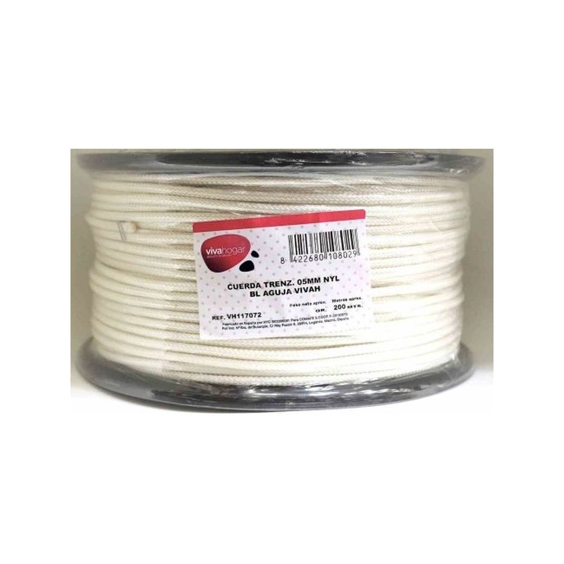 CUERDA TRENZ. 05MM NYL BL AGUJA VIVAHOGAR 200 MT