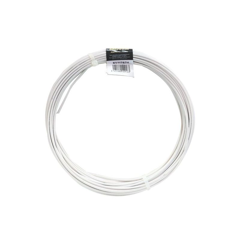 ALAMBRE ACERO PLASTIFICADO BLANCO NIVEL 20 MT