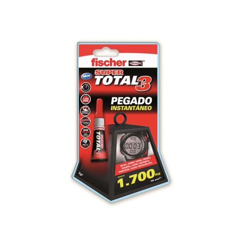 ADHESIVO INSTANTANEO FLEX 3 GR UNIV SUPERTOTAL 3 FISCHER