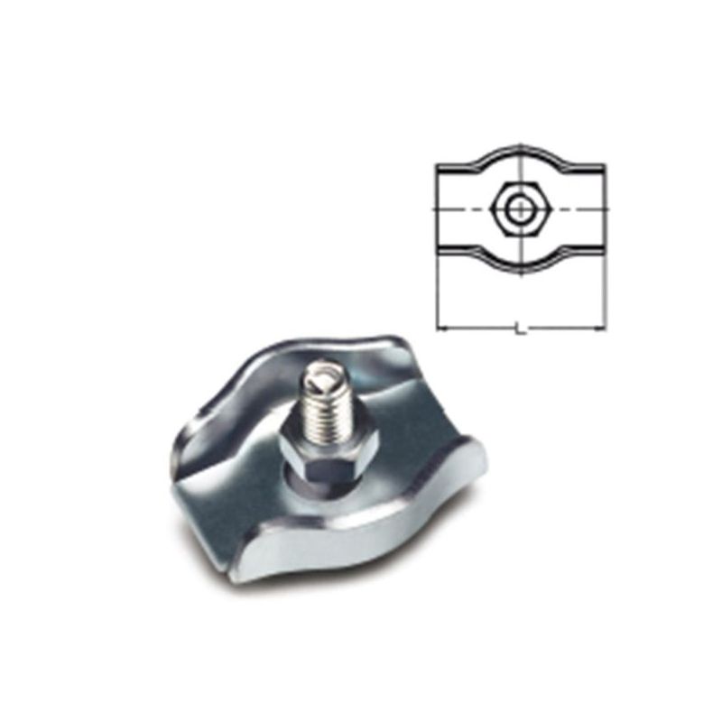 SUJETACABLE PLANO SIMPLE M03 ACERO CINC SPS203 DAMESA 100 PZ