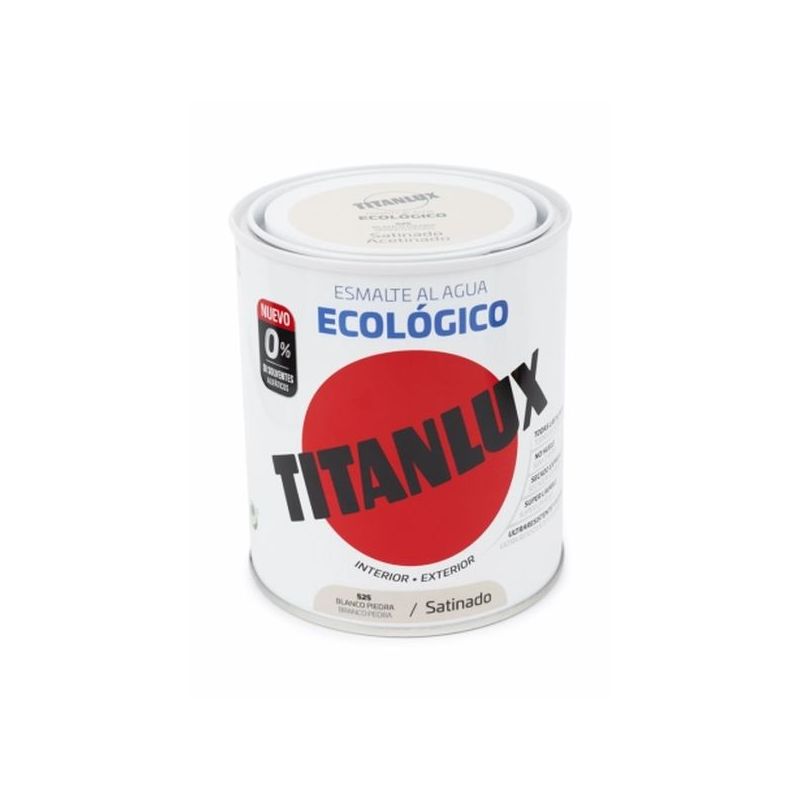 ESMALTE ACRIL SAT. 750 ML BL/PIE AL AGUA ECOLOGICO TITANLUX
