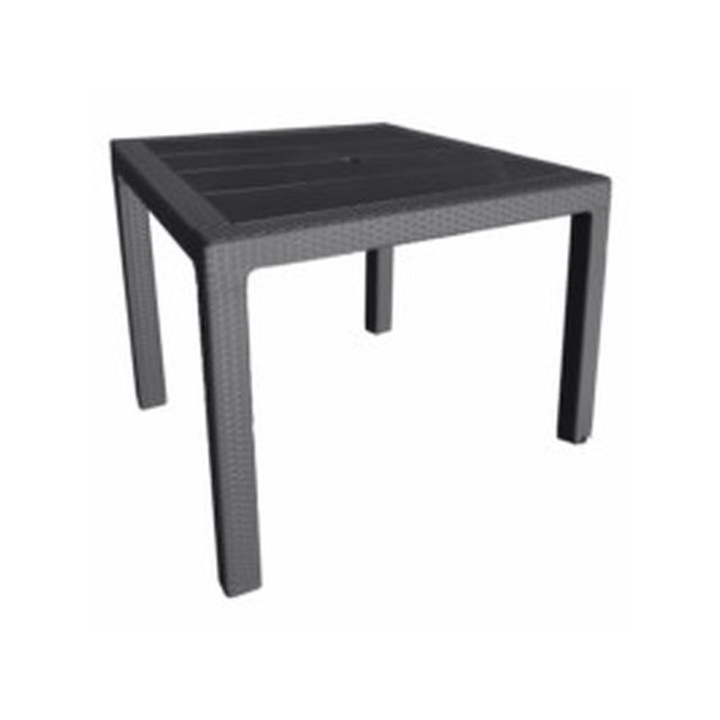 MESA JARD 80X80X72CM. RATAN ANTR. TECNOPOLIMERO+FIBRA DE VID