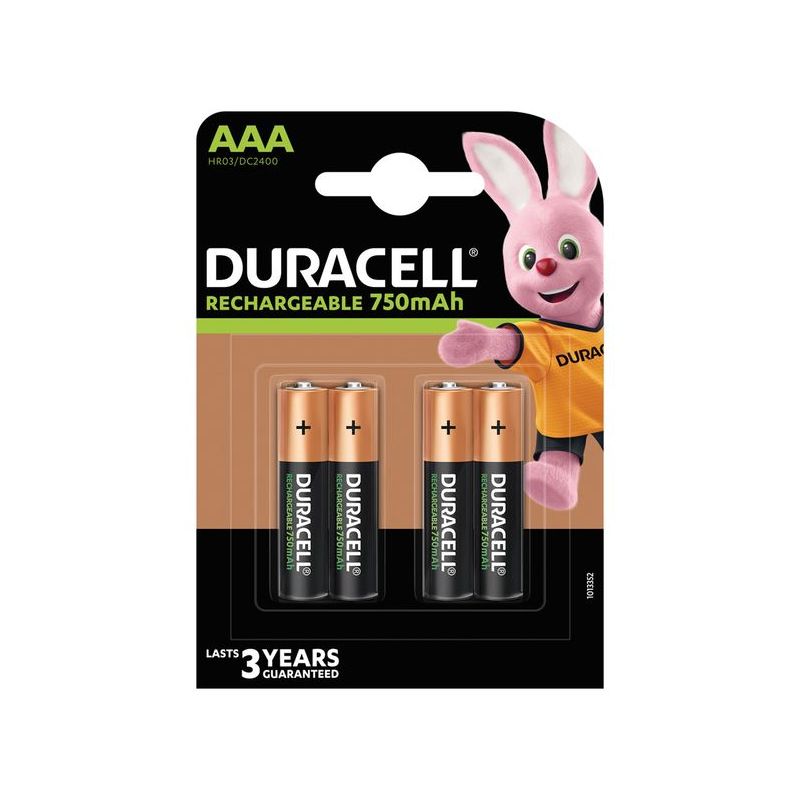 PILA RECARGABLE 750mAh LR03 AAA DURACELL PLUS 5000394090231