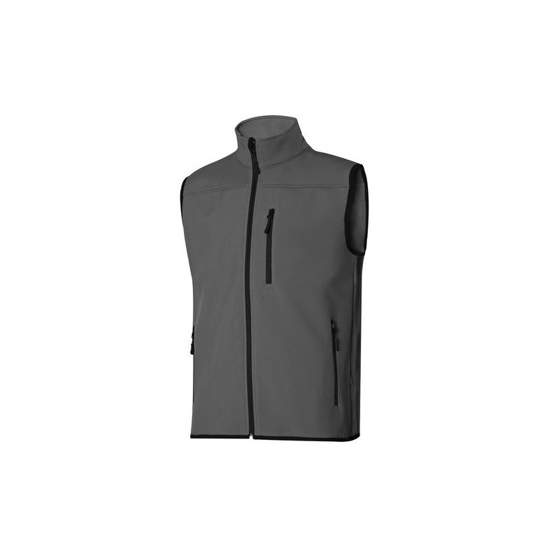 CHALECO TRABAJO L 94%POLI6%ELAS MULTIBOLSILLOS GR SOFT SHELL
