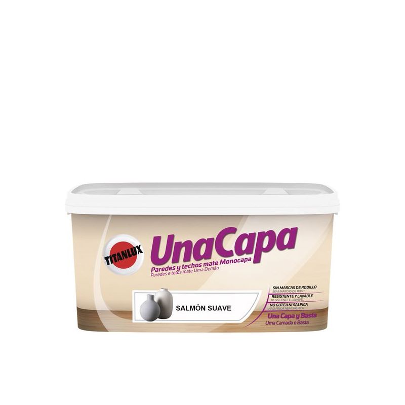 PINTURA PLAST MATE 4 LT SAL/SU INT. MONO UNA CAPA TITANLUX