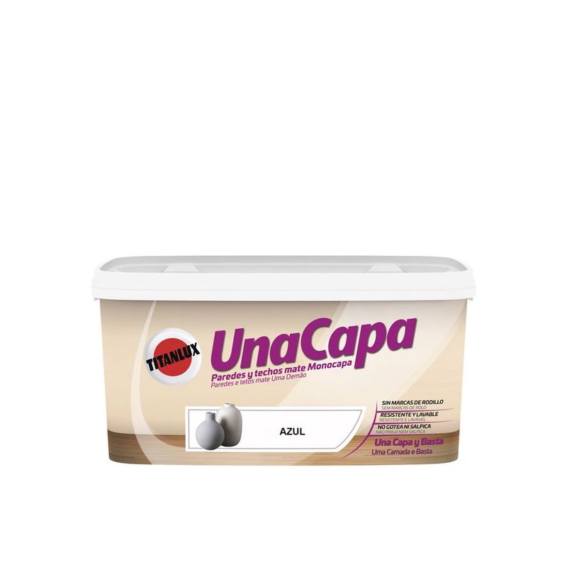 PINTURA PLAST MATE 4 LT AZ INT. MONO UNA CAPA TITANLUX