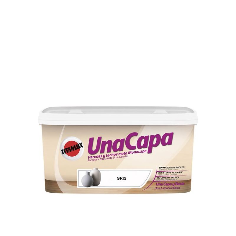 PINTURA PLAST MATE 4 LT GR INT. MONO UNA CAPA TITANLUX