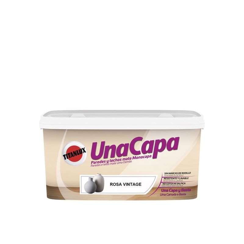 PINTURA PLAST MATE 4 LT ROSA VINT INT. MONO UNA CAPA TITANLU