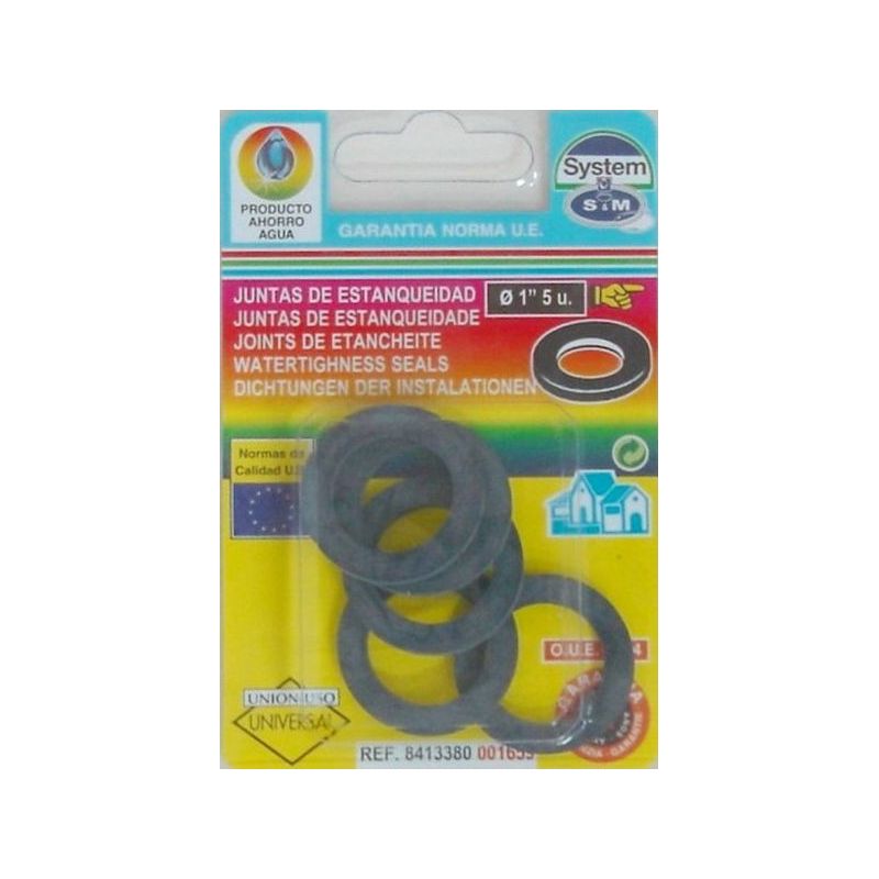 JUNTA FONTAN PLANA 1&quot; 5PZ GOMA S&amp;M 5 PZ