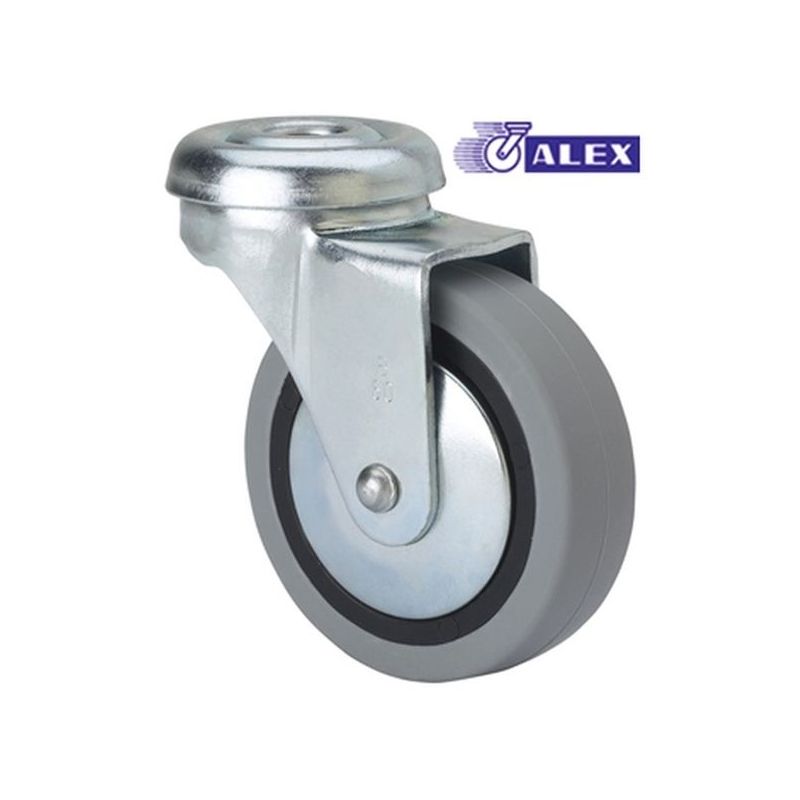 RUEDA GIR 040MM 1-0014 AG/PAS 017KG.LISO GOM N/G BD PGI ALEX