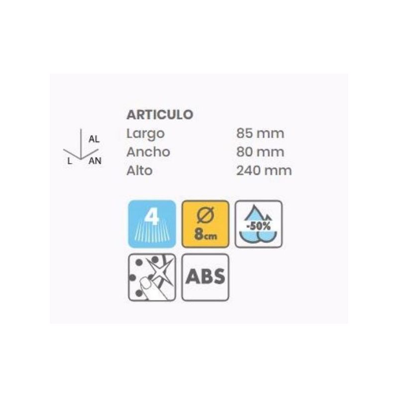 MANGO DUCHA 4P CROM AQUAFRESH TATAY