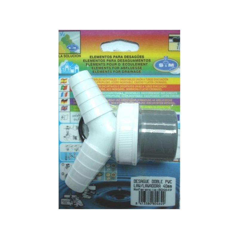 DESAGUE EVAC LAVADORA 40MM DB PVC S&amp;M