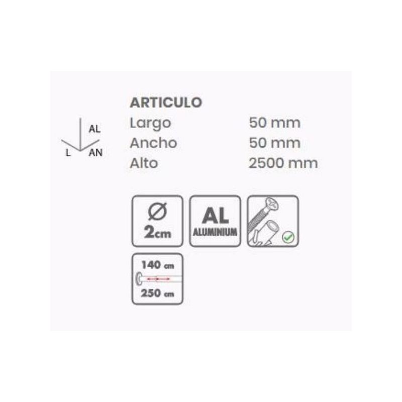 BARRA CORT BAÑO 140/250CM RECTA BL EXT RECTA TATAY