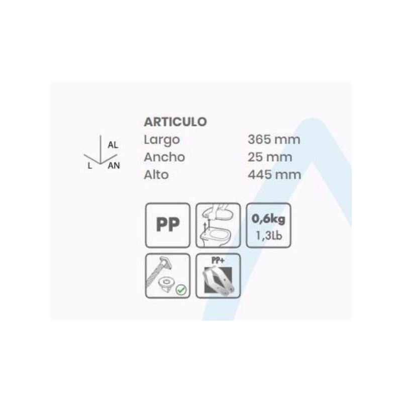 TAPA WC INODORO DESMONTABLE &quot;VICTORIA&quot; PVC BL TATAY
