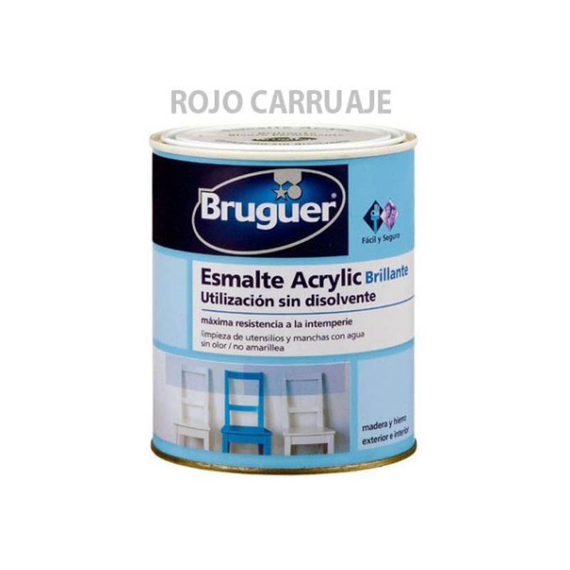 ESMALTE ACRIL BRI. 250 ML RO/CAR INT/EXT S/OLOR BRUGUER