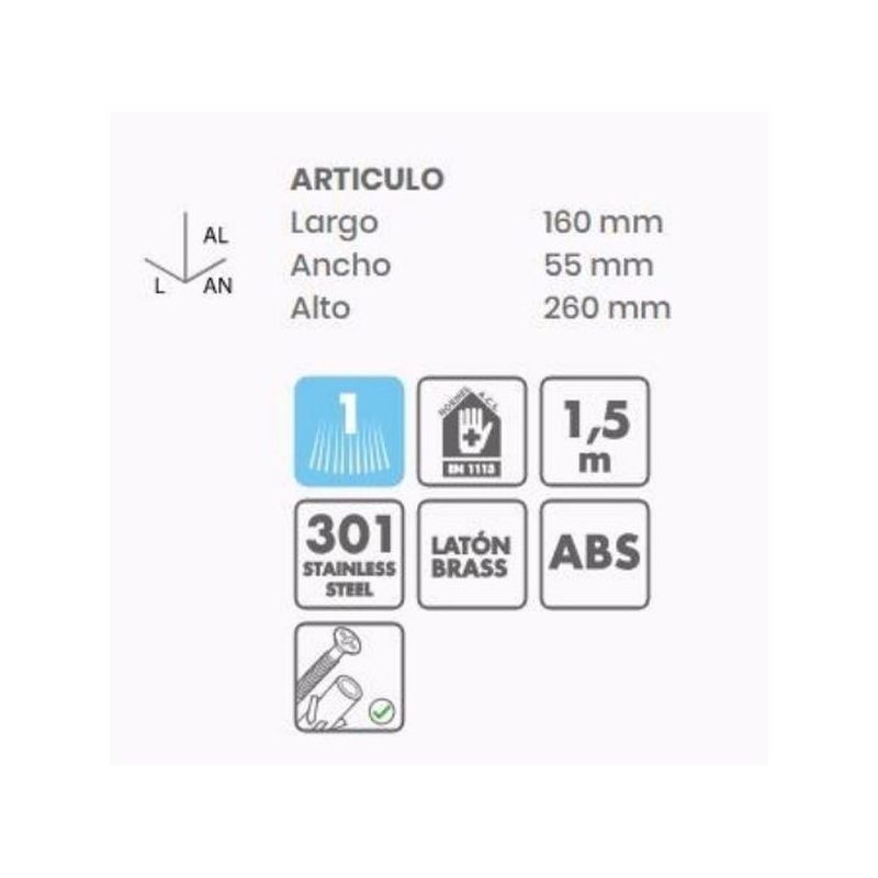 MANGO DUCHA FLEXO SOP. SHATTAF METAL TATAY