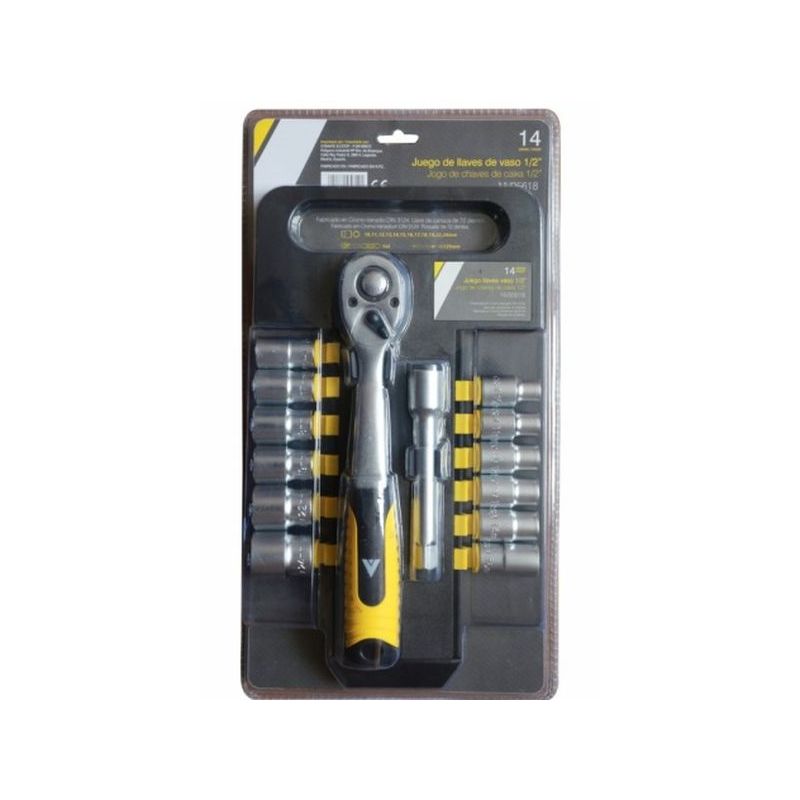 LLAVE VASO HEXAG. 1/2&quot; 72 DIENT. C.V. NIVEL 14 PZ