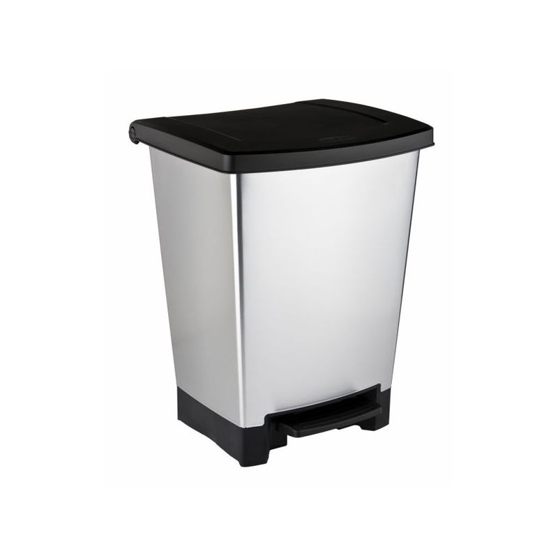 CUBO BAS. RECICL. 25LT C/PEDAL 2COMP. PL GR/PL CURVER
