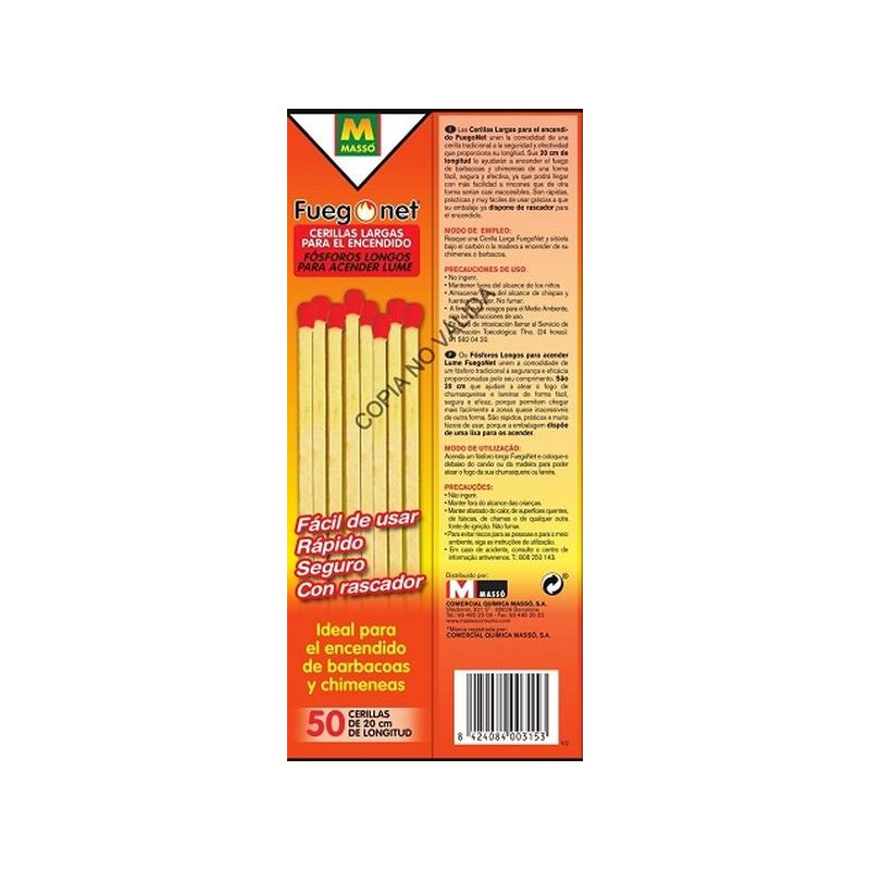 CERILLA ENCENDIDO BARBACOA LARGA FUEGONET