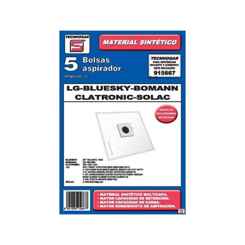 BOLSA ASPIRADOR PAPEL LG-SOLAC 915667 THOGAR 5 PZ RF