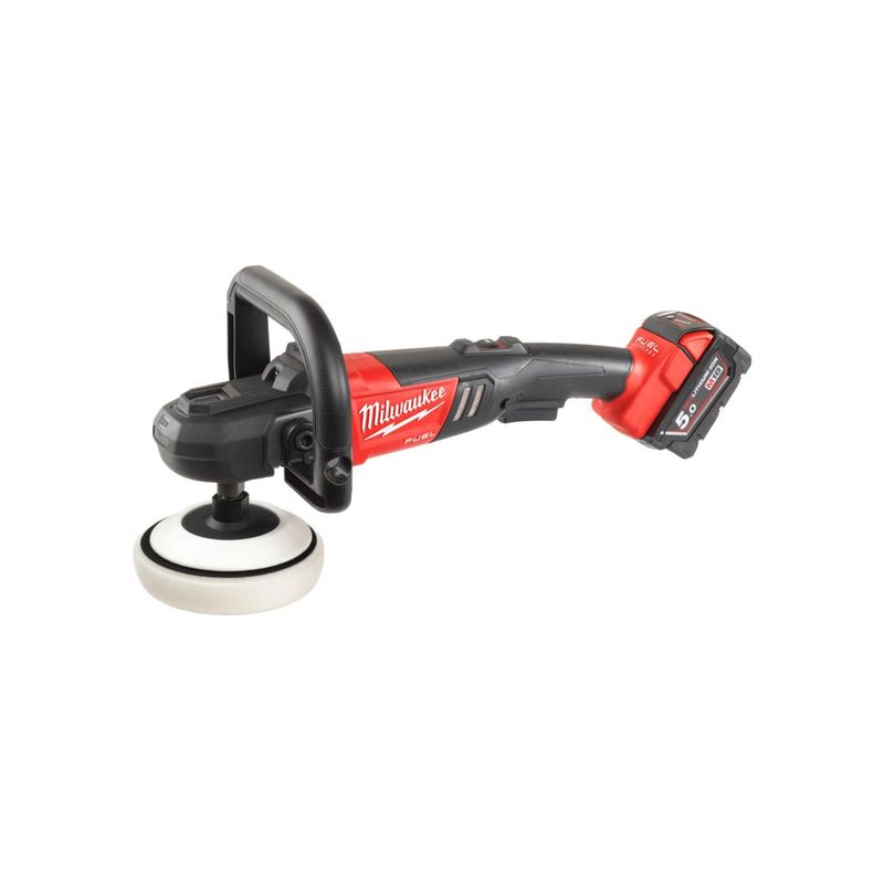 M18FAP180-0 Pulidora rotativa M18 FUEL™, diámetro del disco 180mm, velocidad variable 360-2200rpm, relé de baja tensión. Se suministra en versión cero, sin baterías ni cargador