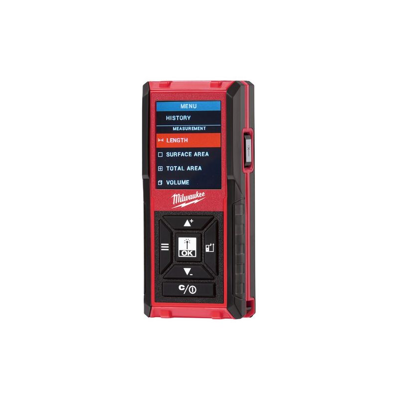 LDM45 Medidor láser de distancia, rango de distancia 0,15-45m, exactitud ±1,5, pantalla LCD  de 3 líneas, protección IP54. Funciona con 2 baterías AAA (incluidas)