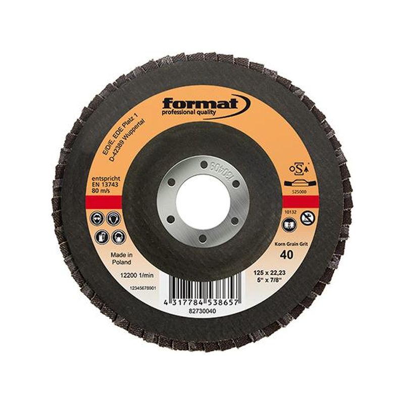 discos de laminillas     ftejido  ibra vidr. 125mmK 60 ondul.  FORMAT