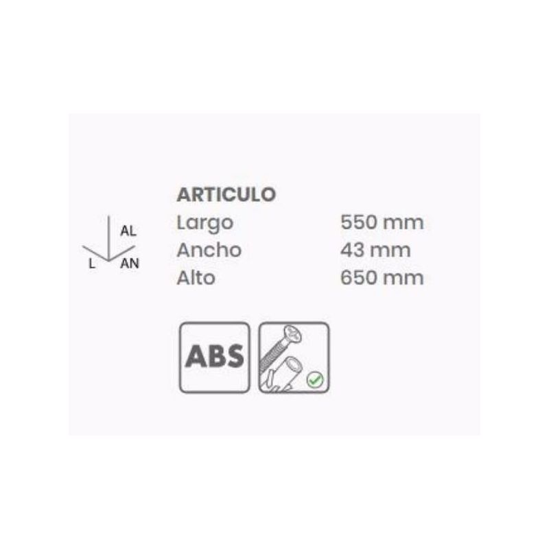 ESPEJO RECT.650X550 BLAN.43071